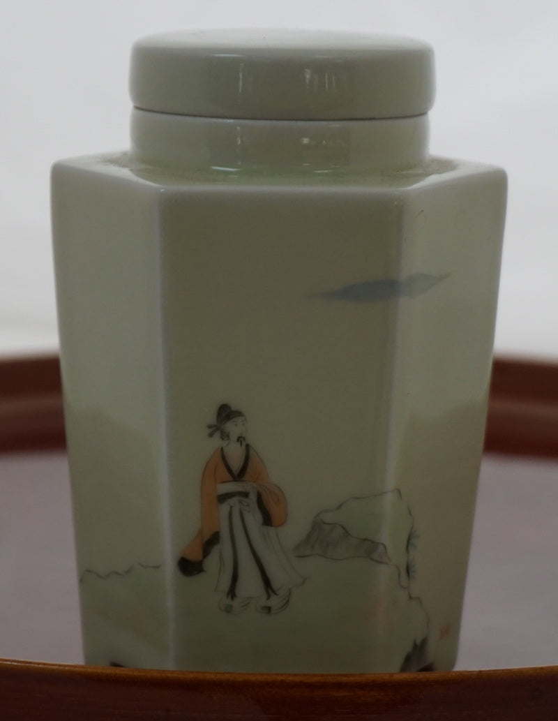 Hexagonal Porcelain Tea Caddie